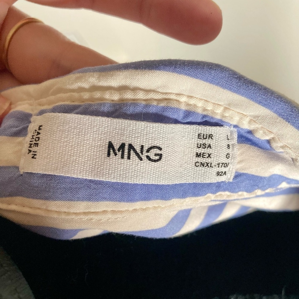 MNG Button Down Shirt Striped Blue Size 8​​ - Picture 6 of 6
